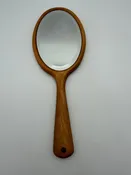 Vintage wood handheld mirror