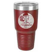 Polar Camel 30 oz. Maroon Ringneck Vacuum Insulated Tumbler w/Clear Lid