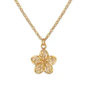 10KT Yellow Gold 18-inch Flower Pendant