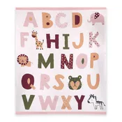 Alphabet Blush - Organic Jacquard Sweater Knit Baby Blanket