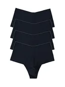5 Pack BreatheSoft™ High Rise Thongs Black