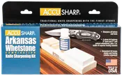 AccuSharp 023C Whetstone Combo Kit Fine, Coarse Natural Arkansas Stone Sharpener Includes Honing Oil