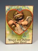 Vintage Cupid Aiming Arrow Poster Board — Suzanne Crane Fine Stoneware