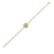 Azura Gold & Diamond Turquoise Open Eye Sunburst Bracelet
