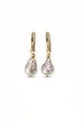 Baroque Pearl Hoops