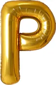34" Foil Mylar Gold Letter 'P' Balloon