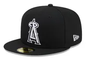 Anaheim Angels Fitted New Era 59Fifty White Logo Black Cap Hat Grey UV