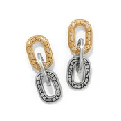 Brighton Contempo Linx Duo Two Tone Post Drop Earrings JA0219