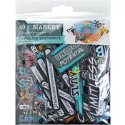 Level Up Chipboard Sentiments by 49 and Market