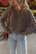 Aria Knit Sleeve Casual Sweater