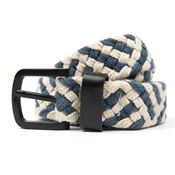 Beige/Grey Two Tone Woven Cotton Belt