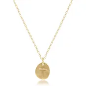 16" Necklace Gold, Inspire Small Gold Charm