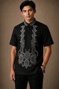 Black Barong Tagalog 1103BSS