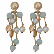 Coastal Beaded Pearl Earrings | Handmade Statement Jewelry: Atasi Earrings