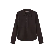 Button Down Knit Collar Top