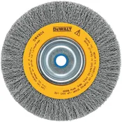 DEWALT Crimped Bench Grinder Brushes, 6-In x 5/8-In - 1/2-In