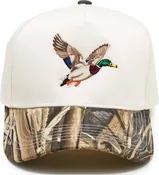 2-Tone Vintage Snapback Hat - Mallard Duck - Wood Camo/Beige