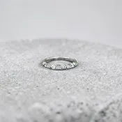 Vintage-Inspired Diamond Stacking Band in 18K White Gold | Size 6.75