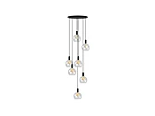 24" Round Metal Base Chandelier 8" Glass Globes