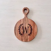 10" Round Small Wood Board with Handle