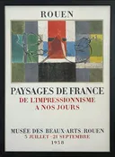 1958 Jacques Villion Mourlot Paris Framed Exhibition Lithograph Rouen