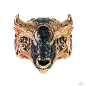 10K Gold Bull Taurus Ring 70060