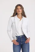 Allison Burnished Leather Jacket White