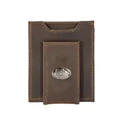 Bass Magnetic Leather Slim Wallet in Crazyhorse Brown