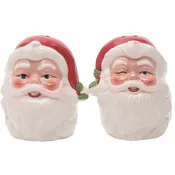Vintage Santa Shaped Salt and Pepper Shaker Set
