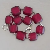 Falling Light Raspberry Fused Dichroic Glass Bracelet | Handmade Maine Jewelry — WindHorse Arts