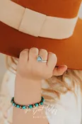 ADJUSTABLE TRIANGLE TURQUOISE STACKER RING