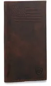 Ariat Men's Flag & Shield Logo Rodeo Wallet - Chocolate