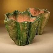 AGAVE ENAMELED GREEN TERRA COTTA PLANTER — INNER GARDENS