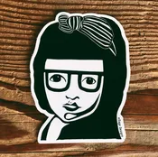 Fiona, Girl with Glasses Sticker