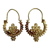 14K Gold Textured Drop Earrings