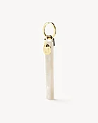 Bar Keychain in White Shell - Gold
