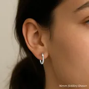 10K White Gold Twisted Classic Hoop Earrings