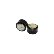 Black Horn Plugs with Mastodon Tusk Inlays (15/16") — KOLO BODY ARTS