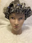 Black Satin Lined Shower Cap