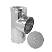 6" Ventis Class-A All Fuel Chimney 316L Insulated Tee with Cover - VA316-T06