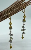 Vermeil chain earrings with labradorite nuggets