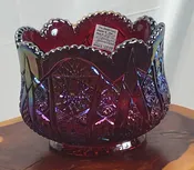 Red Carnival Glass Bowl