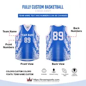 Custom Sublimated Basketball Jersey Blue