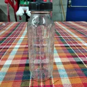 1950's Evenflo 8 oz. Glass Baby Nursing Bottle with Black Plastic Top Ring