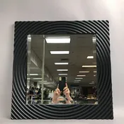Black Framed Square Wall Mirror (21x21)