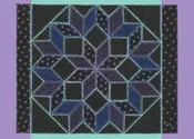 8-Point Star on Black Note Card # BBL05