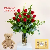 1 Dozen Roses Romance Package