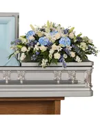 Blue and White Casket Cover