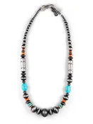 Armenian Turquoise, Sonoran Gold Turquoise, & Spiny Oyster Shell Navajo Pearl Necklace | Rose Martin