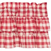 Annie Buffalo Check Red Valance - Ruffled 72x16